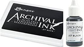 img 3 attached to ⚫ Ranger Archival Jet Black Permanent Ink Stamp Pad &amp; Re-Ink Refill