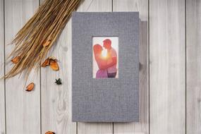 img 3 attached to 📷 Potricher 4x6 Photo Album: Linen Cover Photo Book for 300 Photos – Perfect for Family, Wedding, Anniversary, and Baby Memories (Grey, 300 Pockets)