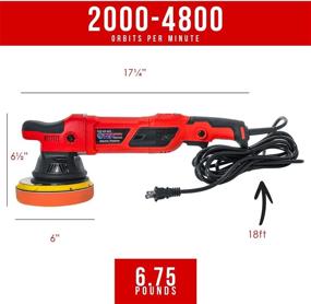 img 3 attached to 🚗 TCP Global Тяжелая двухорбитальная полировальная машина с переменной скоростью 6" и цифровым дисплеем ОПМ - 6 Пена и Шерсть Полировальный набор профессионального буффинга - Улучшение, оживление и уточнение краски автомобиля.