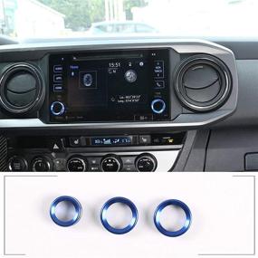 img 4 attached to TongSheng 3 Pcs Car Aluminum Alloy Rear View Mirror Adjustment And Volume Knob Cover Trim For Toyota Tacoma 2015 2016 2017 2018 2019 (Blue)