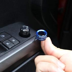 img 1 attached to TongSheng 3 Pcs Car Aluminum Alloy Rear View Mirror Adjustment And Volume Knob Cover Trim For Toyota Tacoma 2015 2016 2017 2018 2019 (Blue)