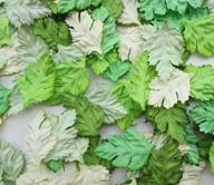 100 pcs patch green leaves 37x23 mm for your scrapbooking, wedding, doll house, and card making needs - mulberry paper supplies, artificial leaves logo