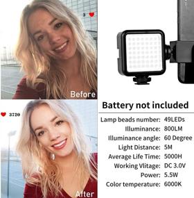 img 1 attached to 🎥 KuuZuse Vlogger Kit: Smartphone Video Microphone with LED Light, Phone Holder, Tripod - Compatible with iPhone11, 11 Pro, XS, XR, X, 8, 7, 6S, 6, Samsung, Huawei - for YouTube, TIK Tok, Filming, Vlogging