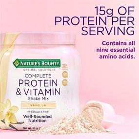 img 3 attached to 🌿 Nature's Bounty Vanilla Complete Protein & Vitamin Shake Mix with Collagen & Fiber, Enhanced with Immune-Boosting Vitamin C, 16 Oz