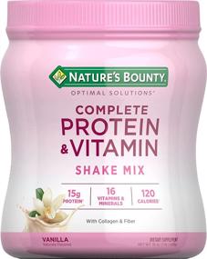 img 4 attached to 🌿 Nature's Bounty Ванильный Комплексный Протеиновый & Витаминный Коктейль с Коллагеном и Пищевыми Волокнами, Насыщенный Иммуностимулирующей Витамином C, 16 унции