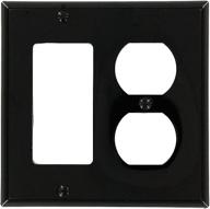 🔌 leviton 80746-e 2-gang 1-duplex 1-decora/gfci device combination wallplate, standard size, black thermoplastic nylon logo