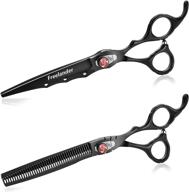 💇 professional hairdressing 6.0/7.0 inch cutting & thinning scissors barber texturizing/blending shears - ideal for hairstlists or home use (a-7.0 inch-black) logo