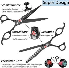 img 2 attached to 💇 Professional Hairdressing 6.0/7.0 inch Cutting & Thinning Scissors Barber Texturizing/Blending Shears - Ideal for Hairstlists or Home Use (A-7.0 inch-Black)