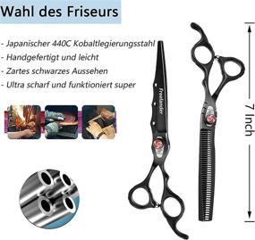 img 1 attached to 💇 Professional Hairdressing 6.0/7.0 inch Cutting & Thinning Scissors Barber Texturizing/Blending Shears - Ideal for Hairstlists or Home Use (A-7.0 inch-Black)