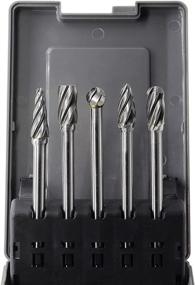 img 3 attached to 🔧 YUFUTOL 5 Pcs Carbide Burrs Set for Aluminum - Extended 4.4" Long Reach Carbide Rotary Burr Files Set with 1/4 Inch Shank for Die Grinder Drill, Metal Carving, Polishing, Engraving, and Drilling