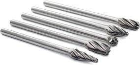 img 2 attached to 🔧 YUFUTOL 5 Pcs Carbide Burrs Set for Aluminum - Extended 4.4" Long Reach Carbide Rotary Burr Files Set with 1/4 Inch Shank for Die Grinder Drill, Metal Carving, Polishing, Engraving, and Drilling