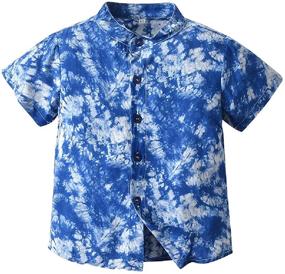 img 2 attached to 🌺 Stylish Hawaiian Boys' Clothing Sets by Cromoncent: Button Clothes Outfit