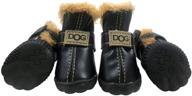 🐶 winsoon dog australia boots: winter warm skidproof sneakers for pet antiskid shoes - paw protectors 4-pcs set logo