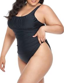 img 1 attached to Yilisha Tummy Control Swimsuits: One Piece Halter Slimming Swimwear for Women