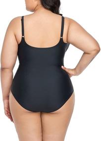 img 3 attached to Yilisha Tummy Control Swimsuits: One Piece Halter Slimming Swimwear for Women