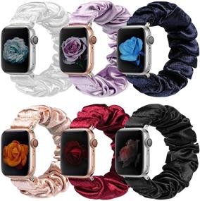img 4 attached to MITERV Compatible Floral Elastic Scrunchies Cell Phones & Accessories