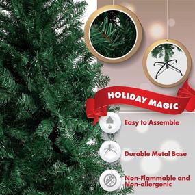 img 3 attached to 🎄 Premium 6-Foot Unlit Artificial Pine Christmas Tree with Sturdy Metal Base - Amazing Seasons, Green Branches - AU-IT6-600-GRN