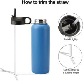 img 2 attached to WishDirect Replacement Straws: Compatible with Hydro Flask, Takeya, Simple Modern & Iron Flask Wide Mouth Straw Lids - BPA Free! Includes Free Straw Brushes!