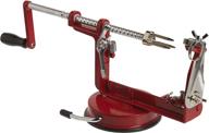 effortlessly peel, core, and slice with maxam apple peeler/corer/slicer – red, featuring a strong suction base logo