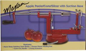 img 3 attached to Effortlessly Peel, Core, and Slice with Maxam Apple Peeler/Corer/Slicer – Red, Featuring a Strong Suction Base