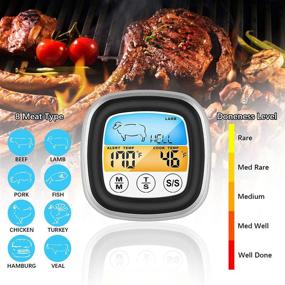 img 3 attached to 🌡️ Large Touch Screen LCD Backlight Instant Digital Read Meat Thermometer - Kitchen Cooking Food Thermometer for BBQ Grill Smoker, Oil Fry, Candy Thermometer with Magnet Digital Display