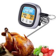 🌡️ large touch screen lcd backlight instant digital read meat thermometer - kitchen cooking food thermometer for bbq grill smoker, oil fry, candy thermometer with magnet digital display logo