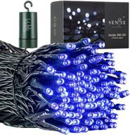 🎄 multicolor xmas tree string lights, 67 ft 200 led battery operated with timer, waterproof 8 mode functions - perfect for home, garden, party, holiday decoration - blue logo