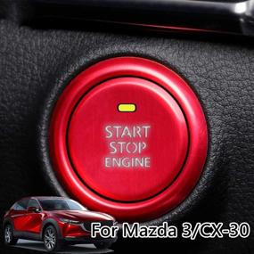 img 4 attached to 🚀 Enhance Your Mazda 3, CX-30, MX-30 with the Great Luck Aluminum Engine Start Stop Switch Button Frame Decal Cover Trim - Red (2pc/set)