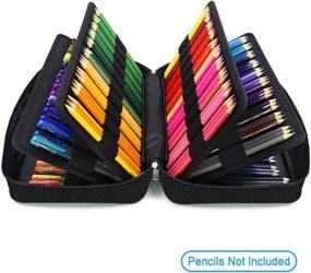 img 2 attached to 🖍️ YOUSHARES Large Capacity Colored Pencil Case - 300 Slot Pen Organizer with Multilayer Holder for Prismacolor Colored Pencils & Gel Pens (Black)