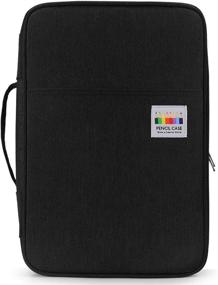 img 3 attached to 🖍️ YOUSHARES Large Capacity Colored Pencil Case - 300 Slot Pen Organizer with Multilayer Holder for Prismacolor Colored Pencils & Gel Pens (Black)