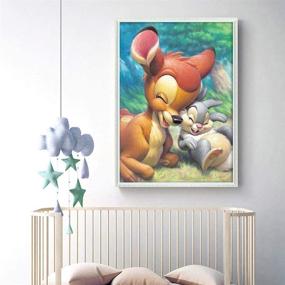 img 1 attached to 🐰 KoKoWill 5D DIY Diamond Painting Kit for Adults and Kids - Rabbit and Deer, Full Drill Round Crystal Rhinestone Embroidery Cross Stitch Home Wall Décor Arts Craft Canvas - 11.81 x 15.75 inch