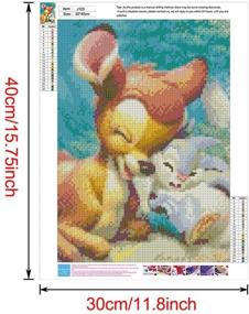 img 3 attached to 🐰 KoKoWill 5D DIY Diamond Painting Kit for Adults and Kids - Rabbit and Deer, Full Drill Round Crystal Rhinestone Embroidery Cross Stitch Home Wall Décor Arts Craft Canvas - 11.81 x 15.75 inch