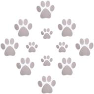 🛁 booluee 12 pcs non-slip bathtub stickers - grey | anti-slip dog paw footprint safety showers treads strips with 1 scraper - bath tub, shower floor, pool stairs logo