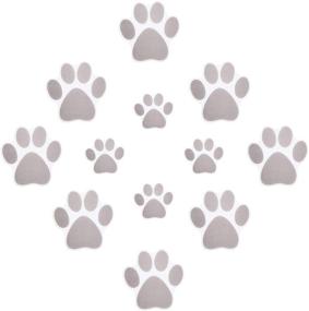 img 4 attached to 🛁 Booluee 12 Pcs Non-Slip Bathtub Stickers - Grey | Anti-Slip Dog Paw Footprint Safety Showers Treads Strips with 1 Scraper - Bath Tub, Shower Floor, Pool Stairs