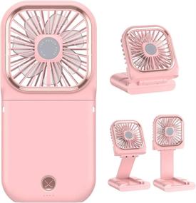 img 4 attached to 🌬️ Ecesia Pink Foldable Handheld Mini Stand Fan: Portable, Powerful, and USB Rechargeable for Cooling on the Go!