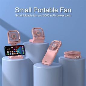 img 3 attached to 🌬️ Ecesia Pink Foldable Handheld Mini Stand Fan: Portable, Powerful, and USB Rechargeable for Cooling on the Go!