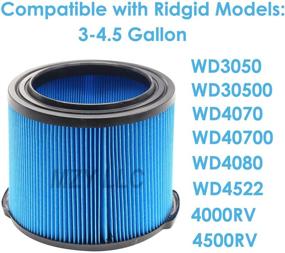 img 1 attached to 🔍 High-Quality 2 Pack VF3500 Filter Replacement for Ridgid 3-4.5 Gallon Vacuum Cleaners - 3-Layer Fine Dust Vacuum Filter for Optimal Performance in Ridgid WD3050, WD4070, WD4080, WD4522, 4000RV, 4500RV