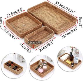 img 1 attached to Exquisite Handmade Rattan Serving Tray - Hipiwe's Finest Tray for Elegance and Functionality