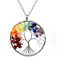 🌳 stone braided statement necklace: tree of life design, perfect for cocktail parties logo