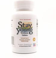 🌙 stay young am - 60 chewable tablets - natural sleep aid, powerful plant-based booster, anti-aging formula, youthful revitalizer, telomeres support supplement logo