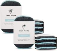 🧽 clean mama foaming scrubbing sponges - set of 12 for effective cleaning, scrubbing, dishes, and countertops (aqua) logo