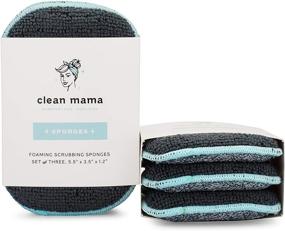 img 3 attached to 🧽 Clean Mama Foaming Scrubbing Sponges - Set of 12 for Effective Cleaning, Scrubbing, Dishes, and Countertops (Aqua)