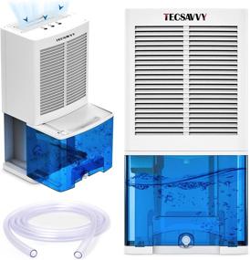 img 4 attached to 🌬️ TECSAVVY Advanced 2000ml Dehumidifier with Exhaust Hose - Portable and Ultra Quiet for Basement, Home, Bedroom, Bathroom, RV, Garage, Closet. Covers 350 Sq.Ft, 3100 CuFt with Auto-Shutoff.