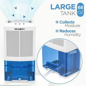 img 3 attached to 🌬️ TECSAVVY Advanced 2000ml Dehumidifier with Exhaust Hose - Portable and Ultra Quiet for Basement, Home, Bedroom, Bathroom, RV, Garage, Closet. Covers 350 Sq.Ft, 3100 CuFt with Auto-Shutoff.