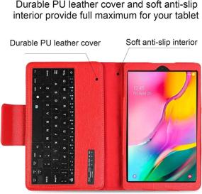 img 2 attached to SINTIA Keyboard Case for Samsung Galaxy Tab A 10.1 2019 T510 T515 - Red Folio PU Leather Stand Case with Detachable Wireless Keyboard - Enhance Your Samsung Galaxy Tab A 10.1 Inch SM-T510 SM-T515 2019 Experience