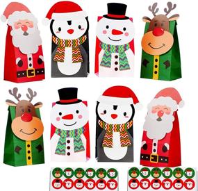 img 4 attached to 🎁 NIMU Christmas Bag Set: 20 Bags + 24 Stickers - Perfect for Presents, Cookies, Candies - Xmas Theme Gift Wrapping Bags for Holiday Bulk Prime!