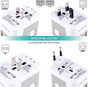 img 2 attached to Power Plug Adapter - International Travel - (Pack Of 2) W/4 USB Ports Work For 150 Countries - 220 Volt Adapter - Travel Adapter Type C Type A Type G Type I F For UK Japan China EU Europe European