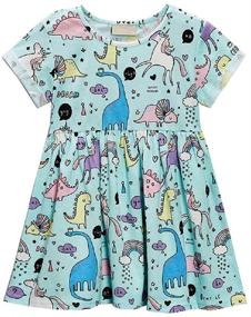 img 4 attached to 👗 Girls' Clothing and Dresses - FreeLu Sleeve Cotton Cartoon Dresses