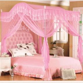 img 4 attached to Mengersi Corners Curtain Mosquito Princess Bedding for Bed Canopies & Drapes