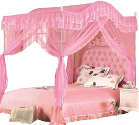 img 3 attached to Mengersi Corners Curtain Mosquito Princess Bedding for Bed Canopies & Drapes